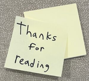 Thanks for reading